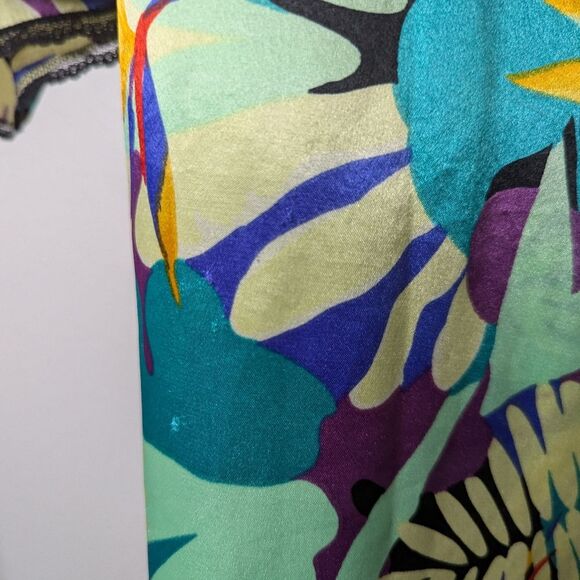 Vintage Vanity Fair satin kimono robe tropical birds of paradise - Picture 11 of 11